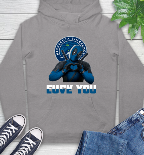 NBA Minnesota Timberwolves Deadpool Love You Fuck You Basketball Sports Hoodie 6