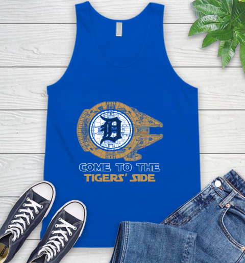 MLB Come To The Detroit Tigers Side Star Wars Baseball Sports Tank Top 4