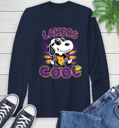 NBA Basketball Los Angeles Lakers Cool Snoopy Shirt Long Sleeve T-Shirt 3