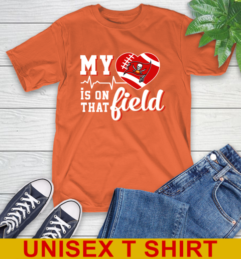 NFL My Heart Is On That Field Football Sports Tampa Bay Buccaneers T-Shirt 4