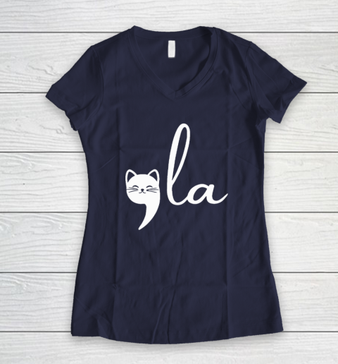 Cat Comma La Kamala Harris For President 2024 Election Women's V-Neck T-Shirt 7