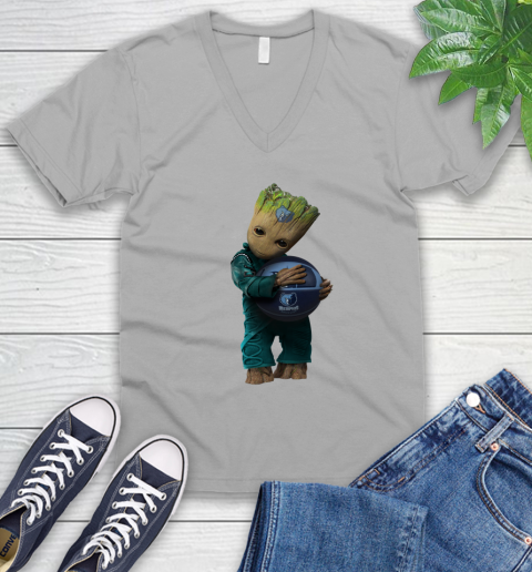 NBA Groot Guardians Of The Galaxy Basketball Sports Memphis Grizzlies V-Neck T-Shirt 4