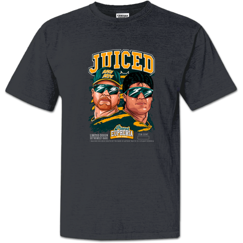 Juiced Bash Bros Mark McGwire And Jose Canseco Premium Dyed Heavyweight T-Shirt