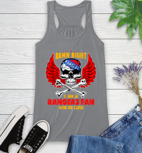 NHL Damn Right I Am A New York Rangers Win Or Lose Skull Hockey Sports Racerback Tank 4