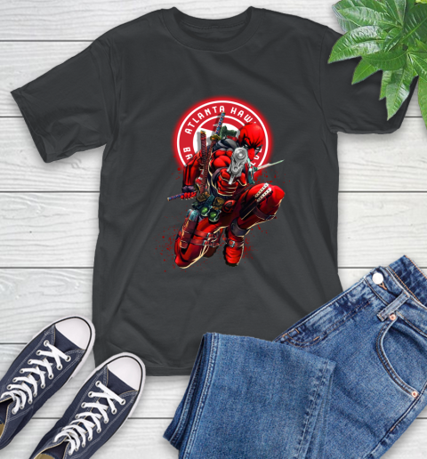 NBA Deadpool Marvel Comics Sports Basketball Atlanta Hawks T-Shirt 2