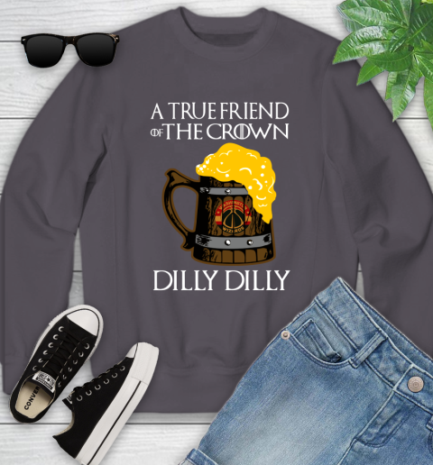 NBA Washington Wizards A True Friend Of The Crown Game Of Thrones Beer Dilly Dilly Basketball Youth Sweatshirt 5