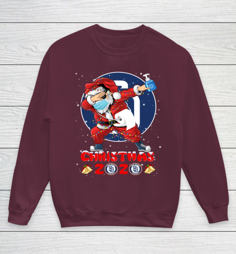 San Diego Padres Funny Santa Claus Dabbing Christmas 2020 MLB Youth Sweatshirt 4
