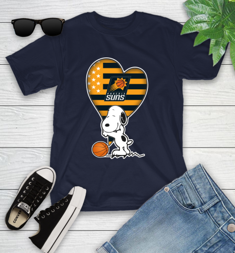 Phoenix Suns NBA Basketball The Peanuts Movie Adorable Snoopy Youth T-Shirt 3