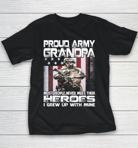 GrandFather gift shirt Proud Army Grandpa Shirt Patriotic Military Veteran T Shirt Youth T-Shirt