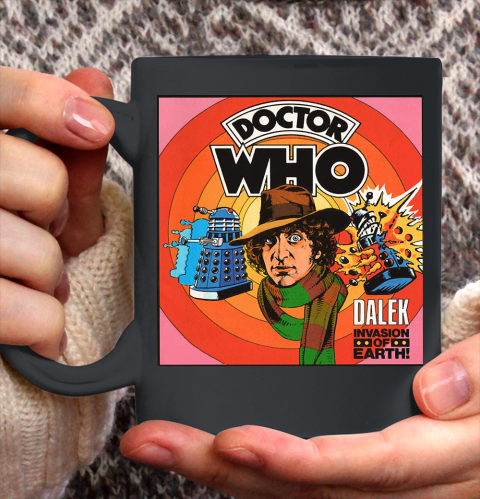 Doctor Who Shirt Vintage Dr. Who vs Daleks  Tom Baker Ceramic Mug 11oz