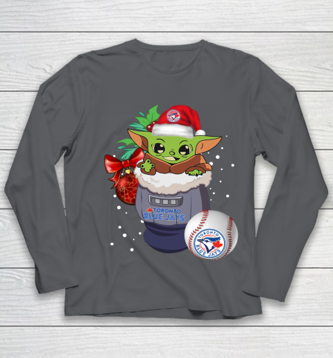 Toronto Blue Jays Christmas Baby Yoda Star Wars Funny Happy MLB Youth Long Sleeve 8