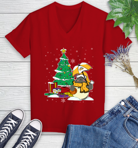Denver Nuggets NBA Basketball Cute Tonari No Totoro Christmas Sports Women's V-Neck T-Shirt 11