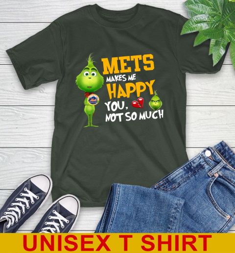 MLB New York Mets Makes Me Happy You Not So Much Grinch Baseball Sports T-Shirt 6