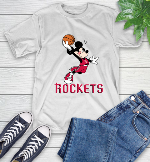 NBA Basketball Houston Rockets Cheerful Mickey Mouse Shirt T-Shirt 2