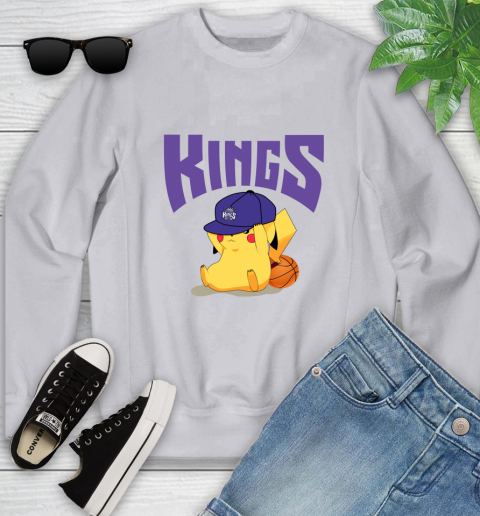 NBA Pikachu Basketball Sports Sacramento Kings Youth Sweatshirt 4