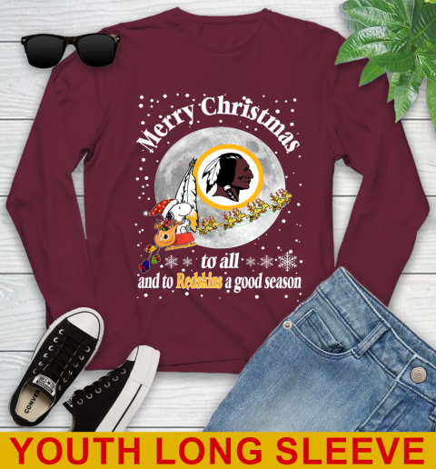 Washington Redskins Merry Christmas To All And To Redskins A Good Season NFL Football Sports Youth Long Sleeve 6
