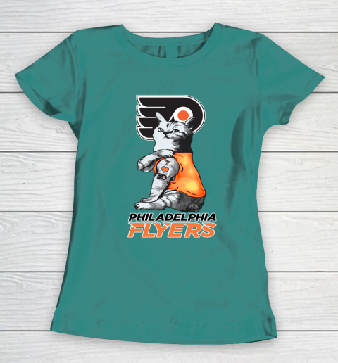 NHL My Cat Loves Philadelphia Flyers Hockey Women's T-Shirt 10