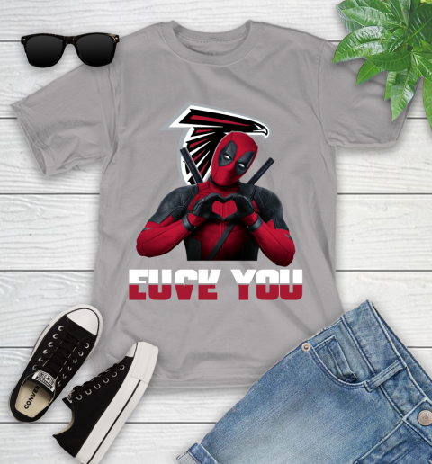 NHL Atlanta Falcons Deadpool Love You Fuck You Football Sports Youth T-Shirt 4