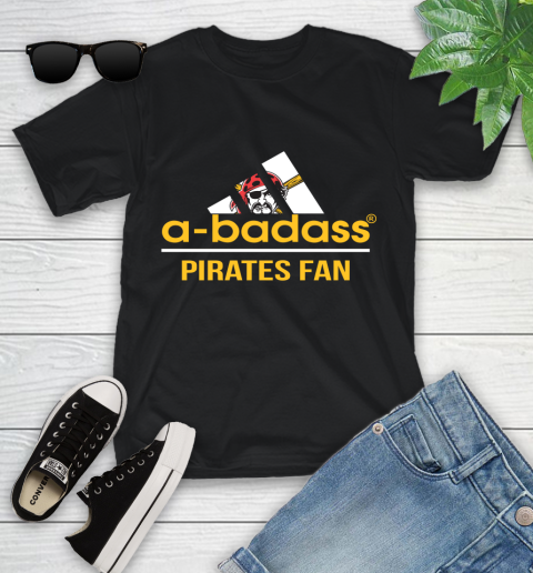 MLB A Badass Pittsburgh Pirates Fan Adidas Baseball Sports Youth T-Shirt