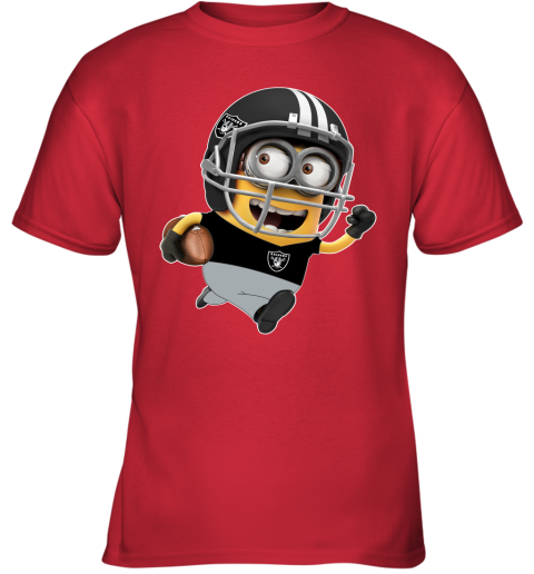 NFL Oakland Raiders Minions Disney Football Sports zB4lPH904JK youth t shirt 26 95 151514 front red