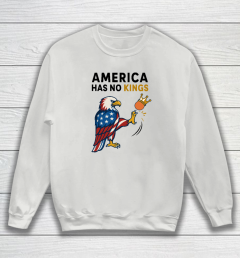 America Has No Kings Eagle Kick Orange Anti Trump Sweatshirt 3
