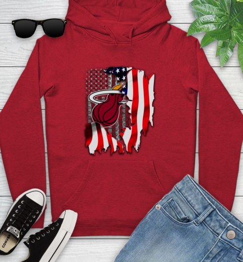 Miami Heat NBA Basketball American Flag Youth Hoodie 12