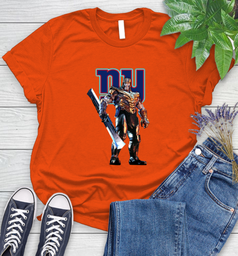 NFL Thanos Gauntlet Avengers Endgame Football New York Giants Women's T-Shirt 4