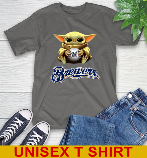 MLB Baseball Milwaukee Brewers Star Wars Baby Yoda Shirt 8