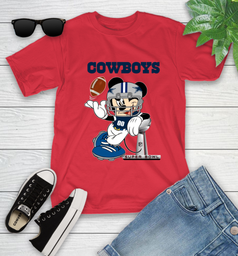 NFL Dallas Cowboys Mickey Mouse Disney Super Bowl Football T Shirt Youth T-Shirt 10
