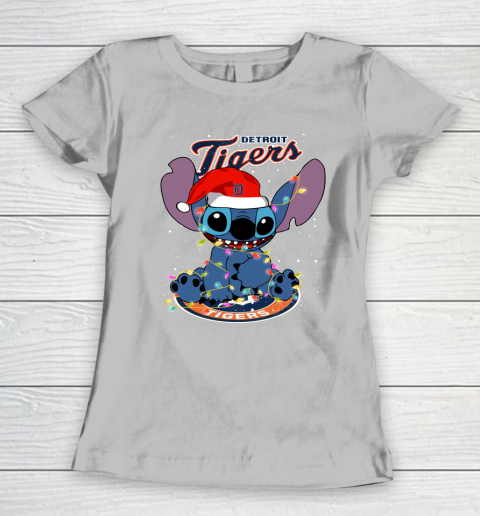 Detroit Tigers MLB noel stitch Baseball Christmas Women's T-Shirt 3