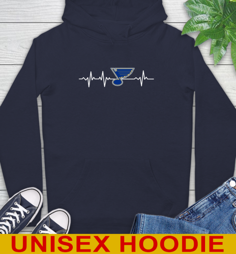 St.Louis Blues NHL Hockey Heart Beat Shirt Hoodie - Image 4