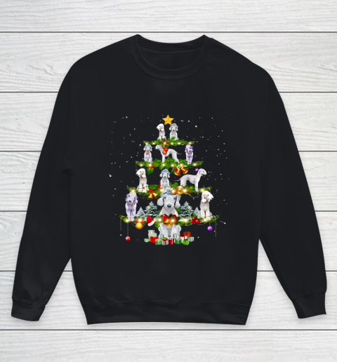 Bedlington Terrier Dog Xmas Tree Lights Ugly Christmas Gift Youth Sweatshirt