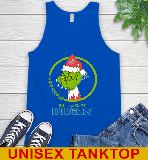 Los Angeles Dodgers MLB Christmas Grinch I Hate People But I Love My Favorite Baseball Team Tank Top 5