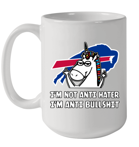 Buffalo Bills NFL Football Unicorn I'm Not Anti Hater I'm Anti Bullshit Ceramic Mug 15oz
