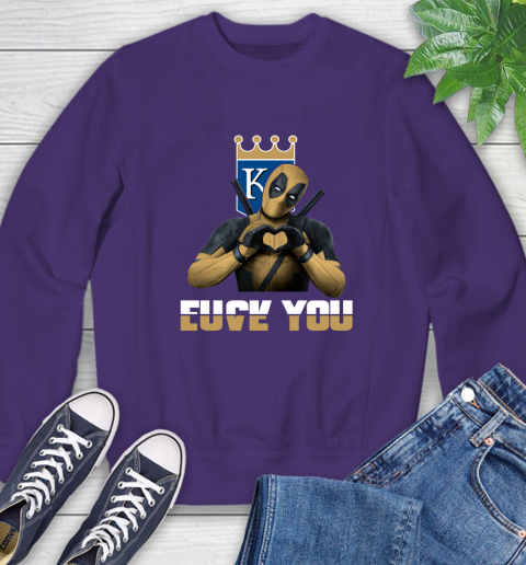 MLB Kansas City Royals Deadpool Love You Fuck You Baseball Sports Sweatshirt 4