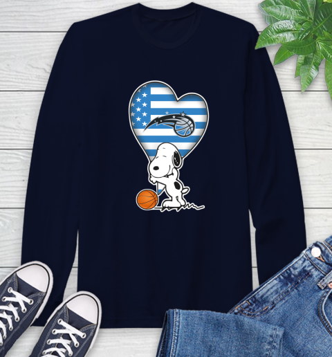 Orlando Magic NBA Basketball The Peanuts Movie Adorable Snoopy Long Sleeve T-Shirt 4