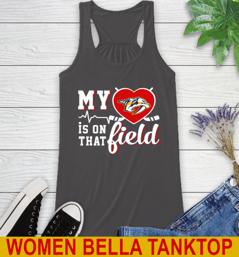 NHL My Heart Is On That Field Hockey Sports Nashville Predators Racerback Tank - Image 11