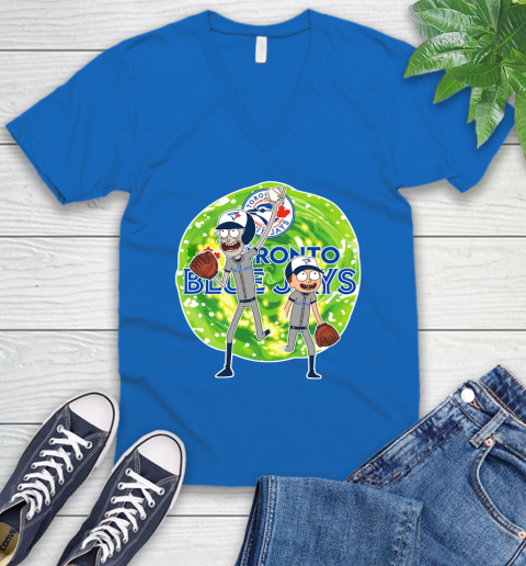 MLB Toronto Blue Jays Rick And Morty Baseball Sports V-Neck T-Shirt 6