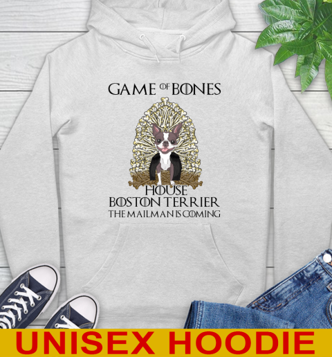 Game of bones house boston terrier dog the mailman is coming tshirt 13