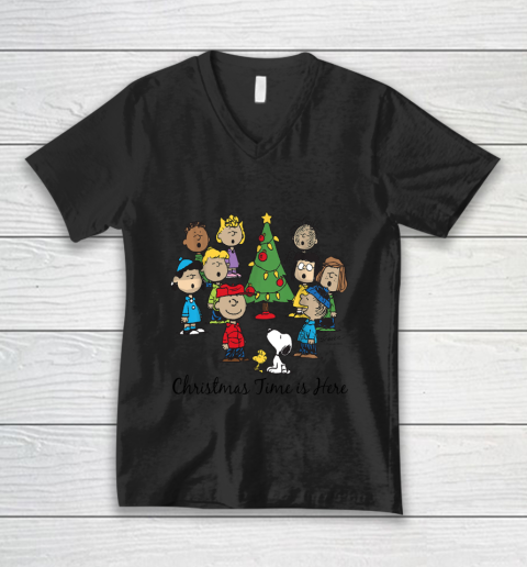 Peanuts Christmas Time V-Neck T-Shirt