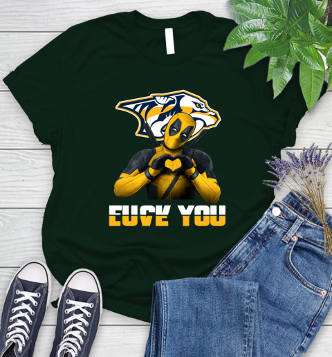 NHL Nashville Predators Deadpool Love You Fuck You Hockey Sports Women's T-Shirt 7 NHL Nashville Predators Deadpool Love You Fuck You Hockey Sports Women's T-Shirt - Image 7