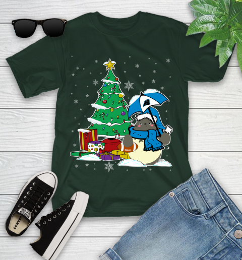 Carolina Panthers NFL Football Cute Tonari No Totoro Christmas Sports Youth T-Shirt 5