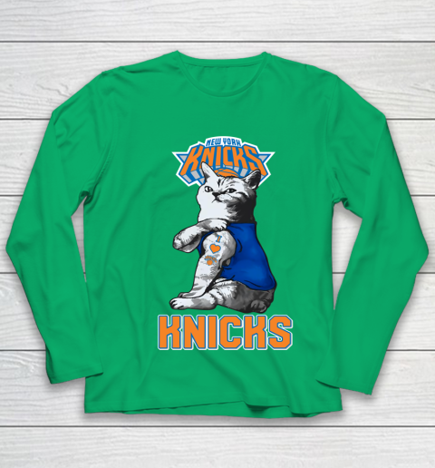 NBA Basketball My Cat Loves New York Knicks Youth Long Sleeve 4