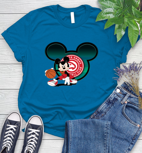 NBA Atlanta Hawks Mickey Mouse Disney Basketball Women's T-Shirt 7