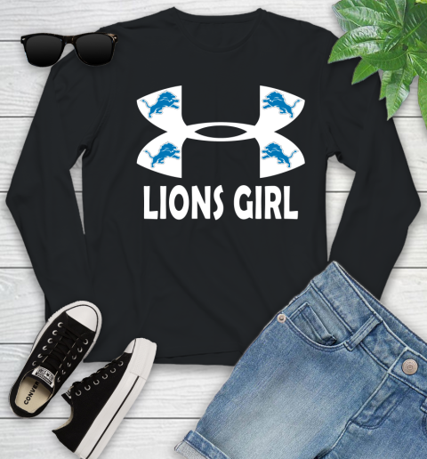 NFL Detroit Lions Girl Under Armour Football Sports Youth Long Sleeve