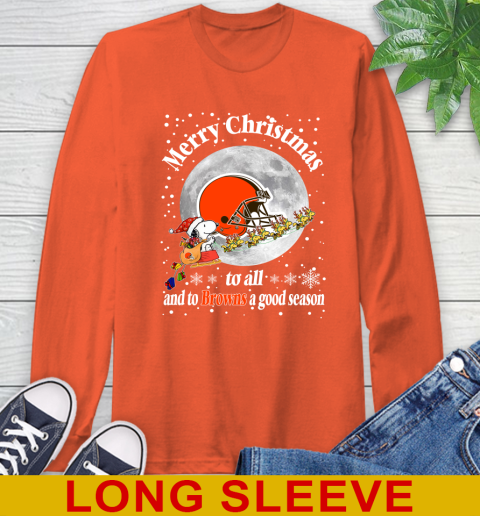 Cleveland Browns Merry Christmas To All And To Browns A Good Season NFL Football Sports Long Sleeve T-Shirt 4