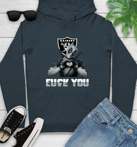 NHL Oakland Raiders Deadpool Love You Fuck You Football Sports Youth Hoodie 10