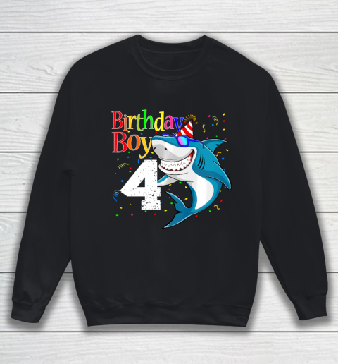 Kids 4th Birthday Boy Shark Shirts 4 Jaw Some Four Tees Boys 4 Years Old Sweatshirt