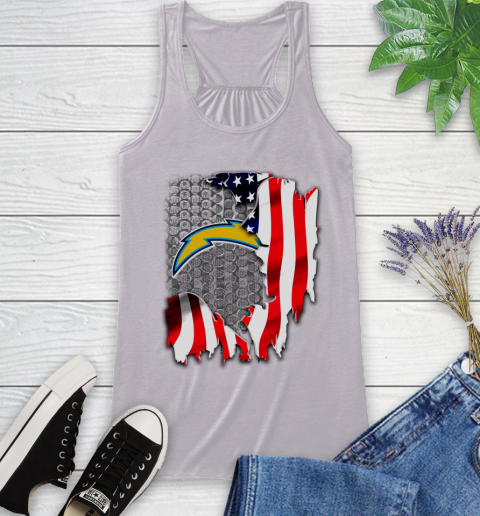 Los Angeles Chargers NFL Football American Flag Racerback Tank - Image 5