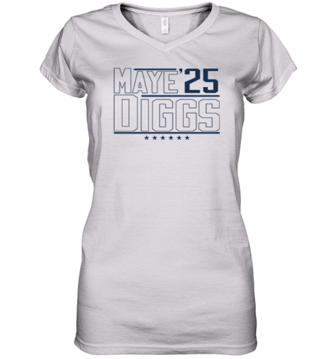 Maye 25 Diggs New England Patriots Premium Women's V-Neck T-Shirt